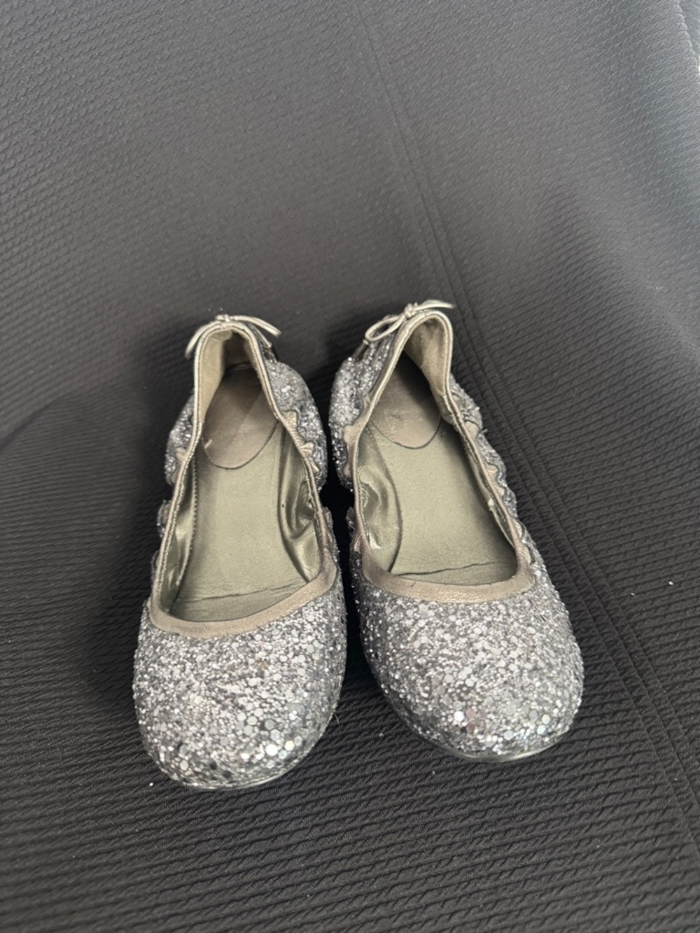 Cole Haan Silver Glitter Ballet Flats